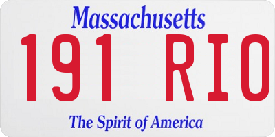 MA license plate 191RI0