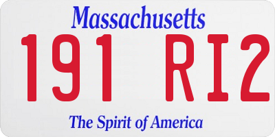MA license plate 191RI2