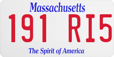 MA license plate 191RI5