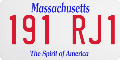 MA license plate 191RJ1