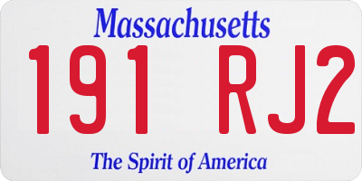 MA license plate 191RJ2