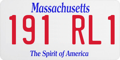 MA license plate 191RL1
