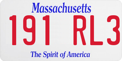 MA license plate 191RL3
