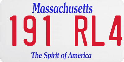 MA license plate 191RL4
