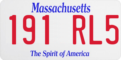 MA license plate 191RL5