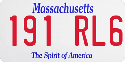 MA license plate 191RL6