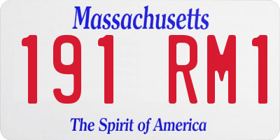 MA license plate 191RM1