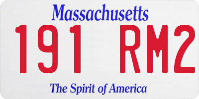MA license plate 191RM2
