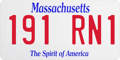 MA license plate 191RN1