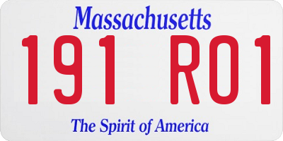 MA license plate 191RO1