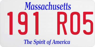 MA license plate 191RO5