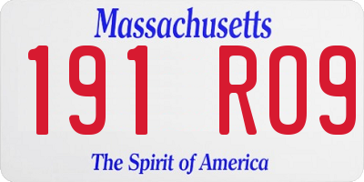 MA license plate 191RO9