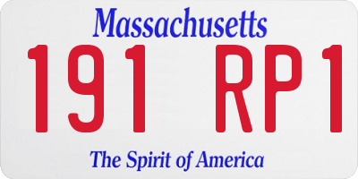 MA license plate 191RP1