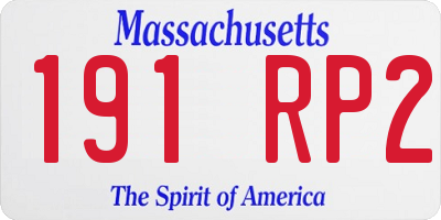 MA license plate 191RP2