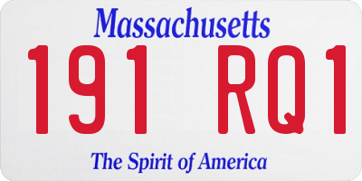 MA license plate 191RQ1
