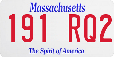 MA license plate 191RQ2