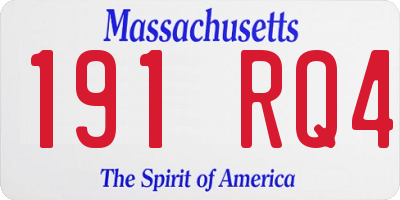 MA license plate 191RQ4