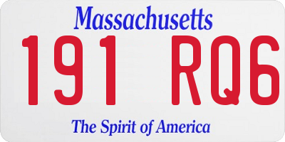 MA license plate 191RQ6