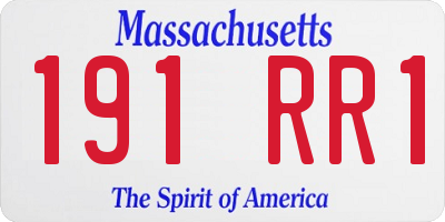 MA license plate 191RR1