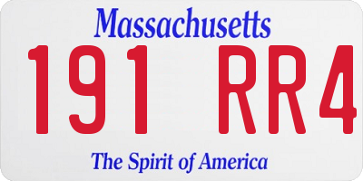 MA license plate 191RR4