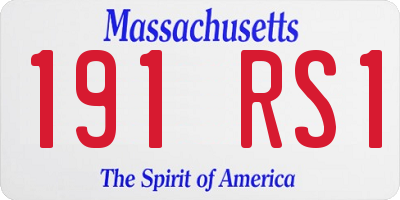 MA license plate 191RS1