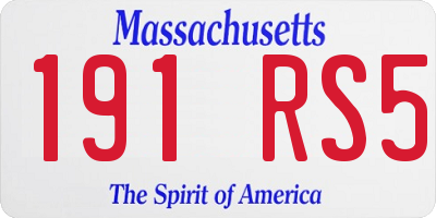 MA license plate 191RS5