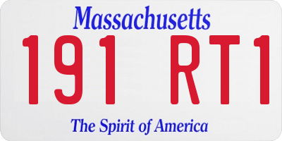 MA license plate 191RT1