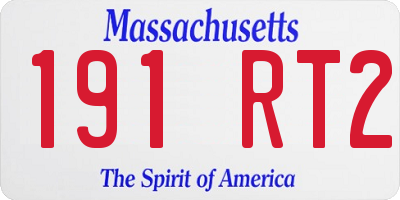 MA license plate 191RT2