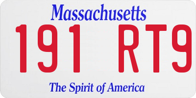 MA license plate 191RT9