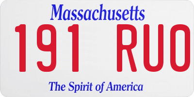 MA license plate 191RU0