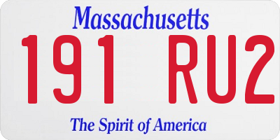 MA license plate 191RU2