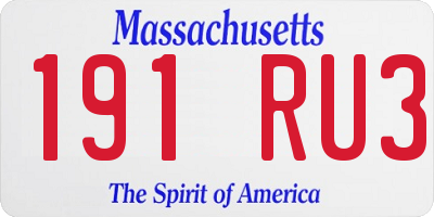 MA license plate 191RU3
