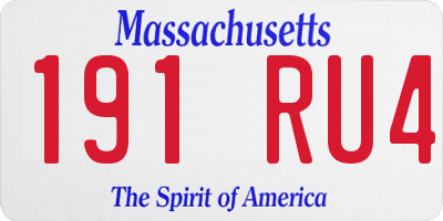 MA license plate 191RU4