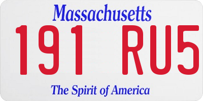 MA license plate 191RU5