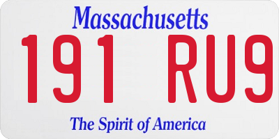 MA license plate 191RU9