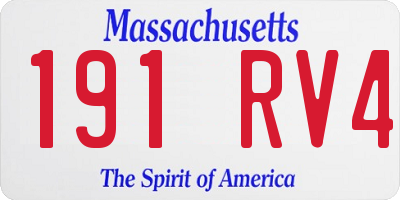 MA license plate 191RV4