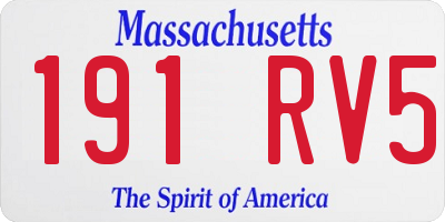 MA license plate 191RV5