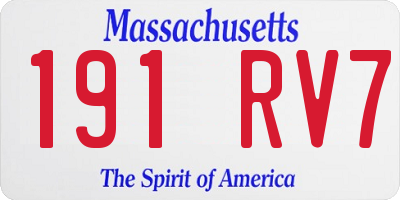MA license plate 191RV7