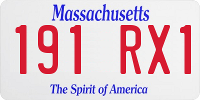 MA license plate 191RX1