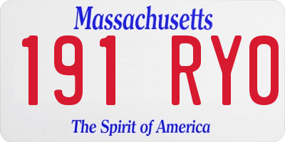 MA license plate 191RY0