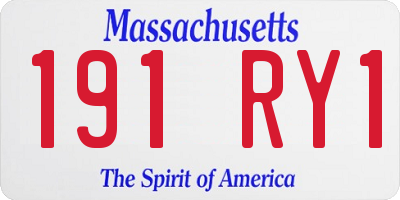 MA license plate 191RY1