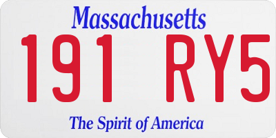 MA license plate 191RY5