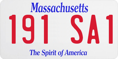 MA license plate 191SA1
