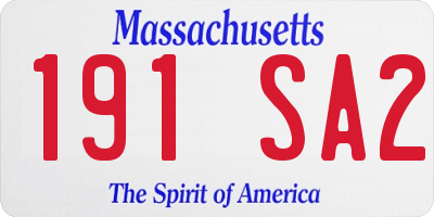 MA license plate 191SA2