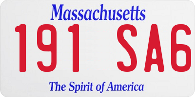 MA license plate 191SA6
