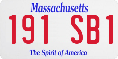 MA license plate 191SB1