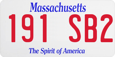 MA license plate 191SB2