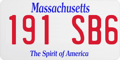 MA license plate 191SB6