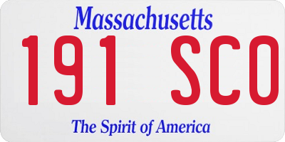 MA license plate 191SC0