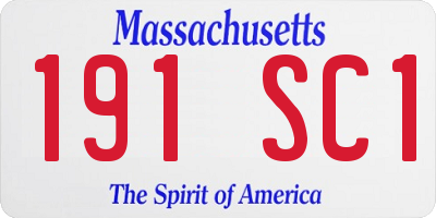 MA license plate 191SC1